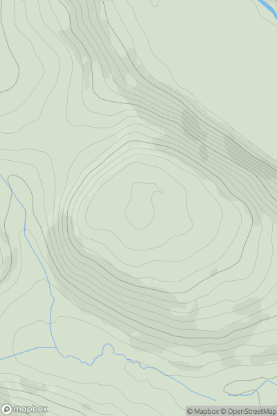 Thumbnail image for Garth Hill [Welshpool to Hay-on-Wye] showing contour plot for surrounding peak